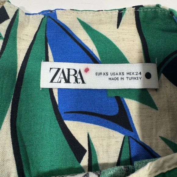 Zara High Waist Blue and Green Shorts Sz XS - Picture 5 of 12